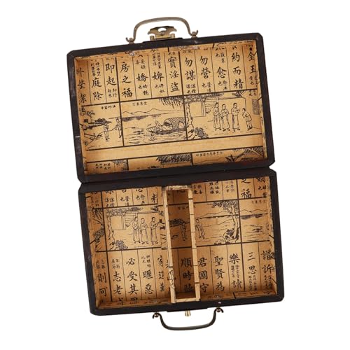FRCOLOR Retro Mahjong Aufbewahrungsbox aus Holz mit Tragegriff Rechteckige Vintage Mahjong Box für Mehrere Steine Multifunktionale Aufbewahrungsschachtel für Zuhause und Geschäft Leicht FRCOLOR Retro Mahjong Aufbewahrungsbox aus Holz mit Tragegriff Rechteckige Vintage Mahjong Box für Mehrere Steine Multifunktionale Aufbewahrungsschachtel für Zuhause und Geschäft Leicht von FRCOLOR