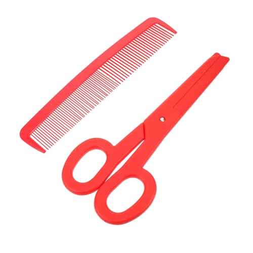 FRCOLOR Riesenschere und Clownkamm Deko Übergroße Bühnenrequisite für Halloween Karneval Theateraufführungen Auffälliges Rotes Kostümzubehör für Kreative Verkleidungen von FRCOLOR