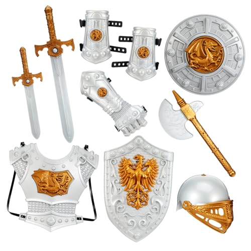 FRCOLOR Ritter Kostüm für Jungen Mittelalterliches Kostüm mit und Zubehör für Halloween Party Rollenspiel Cosplay Verkleidung von FRCOLOR
