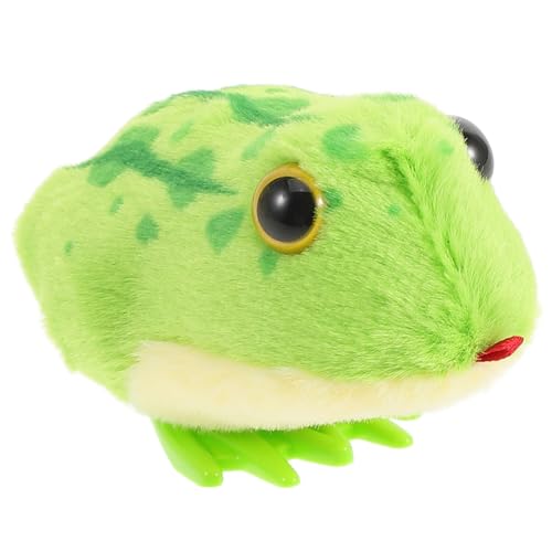 FRCOLOR Robustes Frosch für Junge Mädchen Jahr Langlebiges Fein Gearbeitetes Kuscheltier mit Hoppeldem Laufmechanismus Fördert Krabbeln und Motorik Neujahrs von FRCOLOR