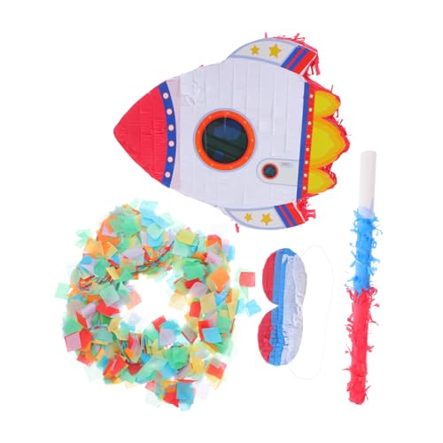 FRCOLOR Rocket Piñata für Weltraum Party Dekorationen Kindergeburtstag Spiele mit Augenbinde und Stock Füllbar mit Süßigkeiten Spielzeugen oder Konfetti Astronauten Thema Partyzubehör FRCOLOR Rocket Piñata für Weltraum Party Dekorationen Kindergeburtstag Spiele mit Augenbinde und Stock Füllbar mit Süßigkeiten Spielzeugen oder Konfetti Astronauten Thema Partyzubehör von FRCOLOR
