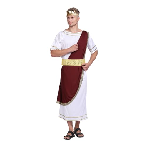 FRCOLOR Römisches Cosplay Kostüm Herren Atmungsaktives Leichtes Suit mit Lorbeerkranz Komfortabel für Halloween Karneval Mottoparty und Fasching Vielseitig für Festtage und Events von FRCOLOR