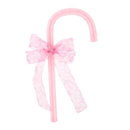 FRCOLOR Rosa Role-Playing Krücke mit Modischem Schleifenakzent Vielseitiger Kostümstock für Weihnachten und Valentinstag Kindgerechte Strapazierfähiger Party Bühnenrequisit Cane von FRCOLOR