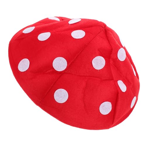 FRCOLOR Roter Pilzhut mit Punkten Kuscheliger Cartoon Mushroom Hut für Erwachsene und Vielseitig für Halloween Karneval Cosplay Party und Bühnenauftritte Kleine von FRCOLOR
