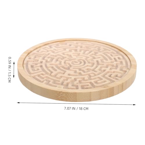 FRCOLOR Rundes Holz Labyrinth Spielbrett für Tragbares Balancespielzeug mit Murmelbewegung Fördert Räumliches und Koordination Pädagogisches Geduldspiel für Kleinkinder von FRCOLOR