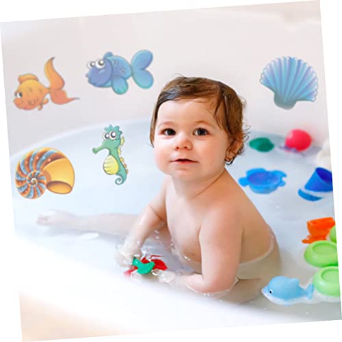 FRCOLOR Rutsch Badewannenaufkleber Cartoon Meerestiere Selbstklebend Bad Deko rutschfeste Badezimmer Wandtattoos Für Sichere Badewanne von FRCOLOR