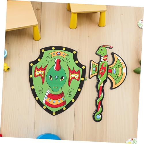 FRCOLOR Spielzeugschwerter Für Junge Mädchen Kinderschwert Aus Schaumstoff Piratenschwert Für Cosplay Abenteuerset Mit Schild Mittelalterliche Partygeschenke Halloween-schwertspielzeug von FRCOLOR