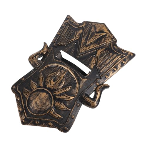 FRCOLOR Schild Leichtes Halloween Requisiten Ritter Ritterspielzeug Halloween Schild runder Schild Mittelalterliches Plastik Golden von FRCOLOR