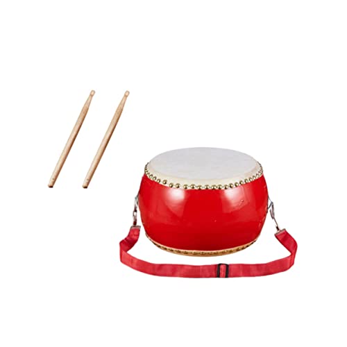 FRCOLOR Schlaginstrument Holz Trommel mit Rindsleder Bespannung Schlägel und Tragegurt Fördert Hand Auge Koordination und Musikalisches Interesse für Jungen und Mädchen von FRCOLOR