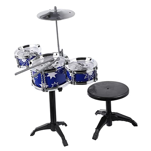 FRCOLOR Schlagzeug Spielset Pädagogisches Musikspielzeug aus Kindersicherem Material Interaktives Jazz Drum Kit für Frühe Musikalische Leicht Montierbar für Kinderpartys und Eltern Junge von FRCOLOR