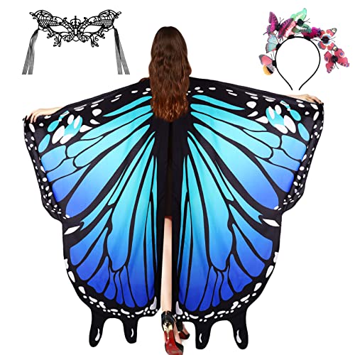 FRCOLOR Schmetterlingsfee Wings Schal mit Maske, Schmetterling Stirnband Schmetterlingsflügel Kostü für Frauen Schmetterling Umhang für Frauen Halloween Kostü Party Dress Up FRCOLOR Schmetterlingsfee Wings Schal mit Maske, Schmetterling Stirnband Schmetterlingsflügel Kostü für Frauen Schmetterling Umhang für Frauen Halloween Kostü Party Dress Up von FRCOLOR
