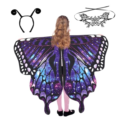 FRCOLOR Schmetterlingsflügel Kostümset für Halloween Umhang mit Maske und Einzigartiges Design Farbverlauf für Karneval Cosplay und Tanzpartys FRCOLOR Schmetterlingsflügel Kostümset für Halloween Umhang mit Maske und Einzigartiges Design Farbverlauf für Karneval Cosplay und Tanzpartys von FRCOLOR