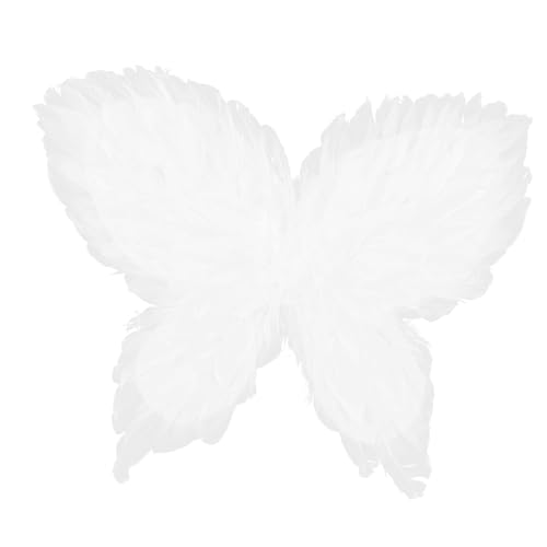 FRCOLOR Schmetterlingsflügel für Mädchen Leichtes Bequemes Flügel Accessoire Weiches Material Klassische Weiße Flügel für Kostüm Karneval Cosplay und Bühnenauftritte von FRCOLOR