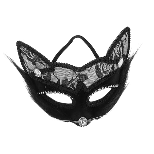 FRCOLOR Schwarze Katzenmaske Spitze Handgefertigte Kostümmaske für Damen Herren Elegantes Accessoire für Halloween Karneval Mottopartys Vielseitig Komfortabel FRCOLOR Schwarze Katzenmaske Spitze Handgefertigte Kostümmaske für Damen Herren Elegantes Accessoire für Halloween Karneval Mottopartys Vielseitig Komfortabel von FRCOLOR