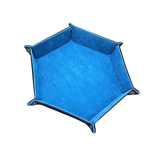 FRCOLOR Sechseckiger Würfelteller aus PU Leder Faltbare Würfelspeicherbox für Tischspiele Blau zur Aufbewahrung von Würfeln und Zubehör FRCOLOR Sechseckiger Würfelteller aus PU Leder Faltbare Würfelspeicherbox für Tischspiele Blau zur Aufbewahrung von Würfeln und Zubehör von FRCOLOR