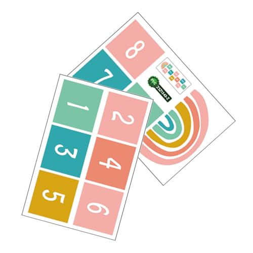 FRCOLOR Selbstklebende Abnehmbare Cartoon Bodenaufkleber für Kinderzimmer und Kindergarten PVC Wetterfest rutschfest Dekorative Zahlen Spiel Aufkleber für Innenräume von FRCOLOR