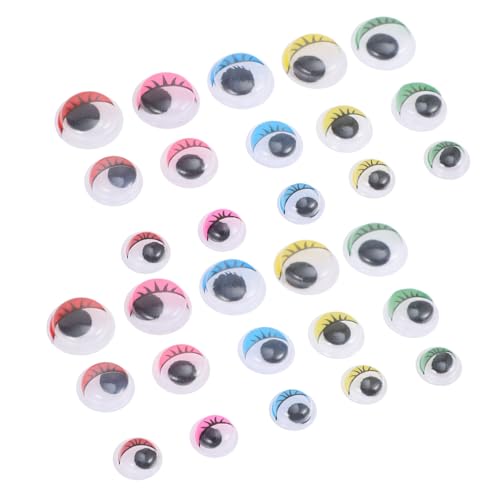 FRCOLOR Selbstklebende Bunte Puppenaugen Aufkleber Umweltfreundliche Langlebige Kunststoff Augen mit Einzigartigem Design für DIY Bastelarbeiten und Puppendekoration von FRCOLOR