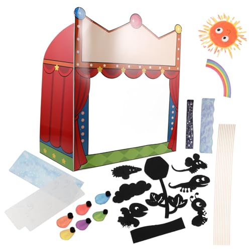 FRCOLOR Shadow Puppet DIY Set für Kreatives Bastelkit mit Schattenpuppen Bühne Fingerpuppen Ständer Puppentheater Zubehör für Klassenzimmer und Schule Fördert Wissenschaft und Kreative von FRCOLOR