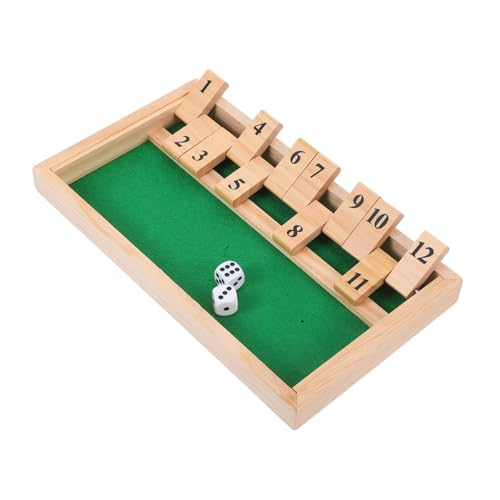 FRCOLOR Shut The Box Würfelspiel aus Holz Traditionelles Familienspiel für Erwachsene Interaktives Tischspiel Mathematikfähigkeiten und Strategischem für Zuhause Pub und Partys von FRCOLOR