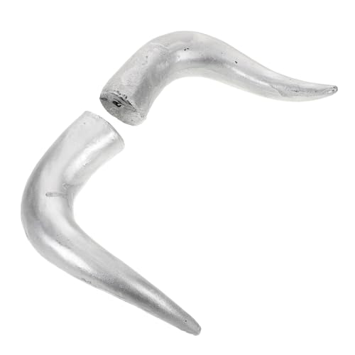 FRCOLOR Silberne Bull Horns Haarreif Verstellbar Wiederverwendbar Realistische Kuhhorn Deko für Diy Kostüm für Halloween Fasching Cosplay und Partyaccessoire von FRCOLOR