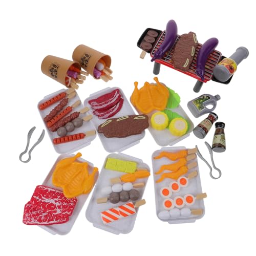 FRCOLOR Simulation BBQ Grill Spielset Teilig mit Realistischem Rauch und Sprühfunktion Kochspielzeug für Fantasievolles Rollenspiel Vielseitiges Grill und Küchenzubehör für Mädchen von FRCOLOR