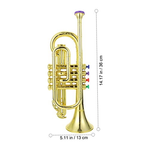 FRCOLOR Simulation Trompete für Realistische Nachbildung mit Feiner Verarbeitung Kreatives Design Elektroplattiert Musikspielzeug für Mädchen und Jungen von FRCOLOR
