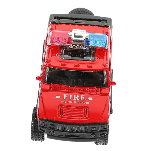 FRCOLOR Simulierter Feuerwehrauto Pull Back Feuerwehr Fahrzeug Modell für Langlebig Sicher Fördert Kreativität und Farbverständnis für Jungen und Mädchen Ab Jahren von FRCOLOR