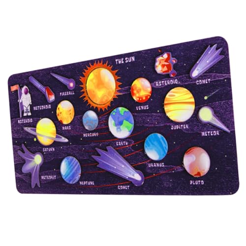 FRCOLOR Solar System Puzzle Holzspielzeug Planeten Lernspielzeug Montessori Weltraum Puzzle für Jungen Mädchen Ab Jahren Pädagogisch Sicher und Langlebig von FRCOLOR