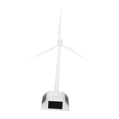 FRCOLOR Solarbetriebenes Windmühlen Modell aus Kunststoff Weiß Miniatur Desktop Windmill Sculpture Kinderfreundliches Solar Power Toy Einfach zu Montieren Dekoratives Schreibtisch von FRCOLOR
