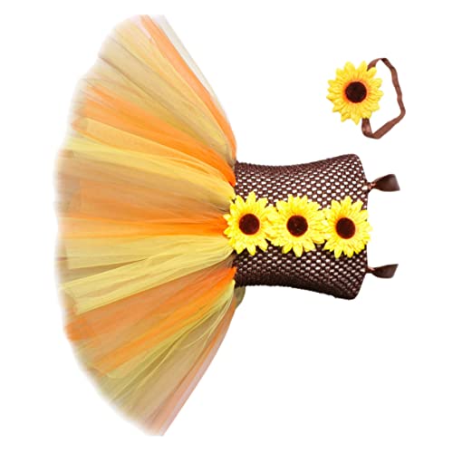 FRCOLOR Sonnenblumen Kostüm Kleid Netzstoff mit Stirnband Halloween Party Verkleidung für Jahre Buntes Performance Cosplay Outfit für Mädchen FRCOLOR Sonnenblumen Kostüm Kleid Netzstoff mit Stirnband Halloween Party Verkleidung für Jahre Buntes Performance Cosplay Outfit für Mädchen von FRCOLOR