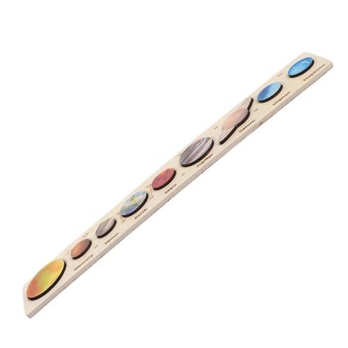 FRCOLOR Sonnensystem Holzpuzzle Planeten Lernspielzeug Pädagogisches Weltraum Cognition Matching Board Kreatives Holzspielzeug für Jungen und Mädchen von FRCOLOR