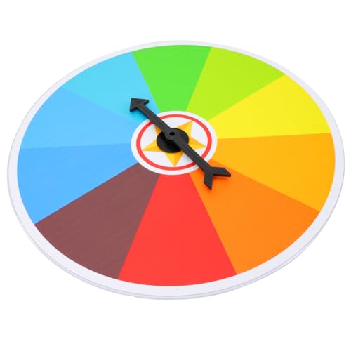 FRCOLOR Spiel Drehkreisel aus Frostem Material Farbecht Tragbar Beschreibbar Überraschungsrad für Party Unterricht Büro Karneval Vielseitiges Preisrad für Spiel und Spaß von FRCOLOR