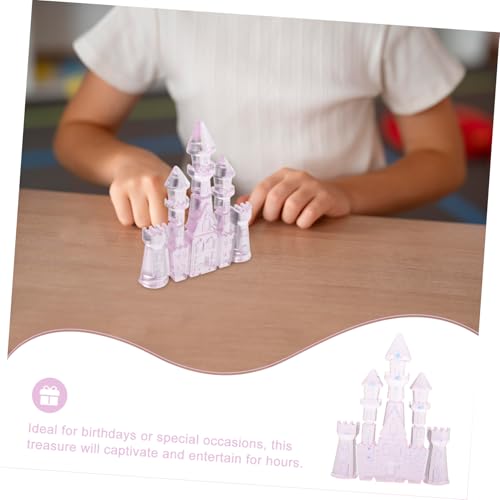 FRCOLOR Spielschloss mit Glitzerndem Rosa Design Kreatives DIY Bastelspielzeug für Mädchen Fördert Fantasie und Problemlösung Geschenk für Kreatives Rollenspiel und Lernspaß von FRCOLOR