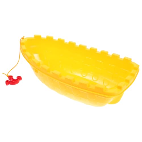 FRCOLOR Spielzeugboot aus Kunststoff Schwimmendes Badewannen und Poolspielzeug Fördert Kreativität und Motorik Geeignet für Drinnen Draußen Strand und Garten Gelb von FRCOLOR