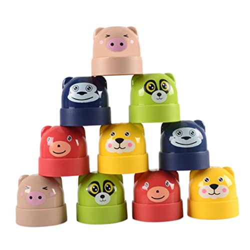 FRCOLOR Stapelspielzeug Bunte Bausteine Lernspielzeug Vorschule Motorik Entwicklung Kreatives Stapeln für Jungen Mädchen von FRCOLOR