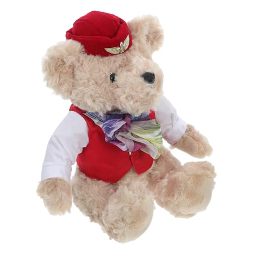 FRCOLOR Stewardess Stoffbär Lebendige Bärenpuppe Stoffbär Schlafzimmer Bär Puppe Süße Bärenpuppe Piloten Stoff Bär Puppe Süße von FRCOLOR