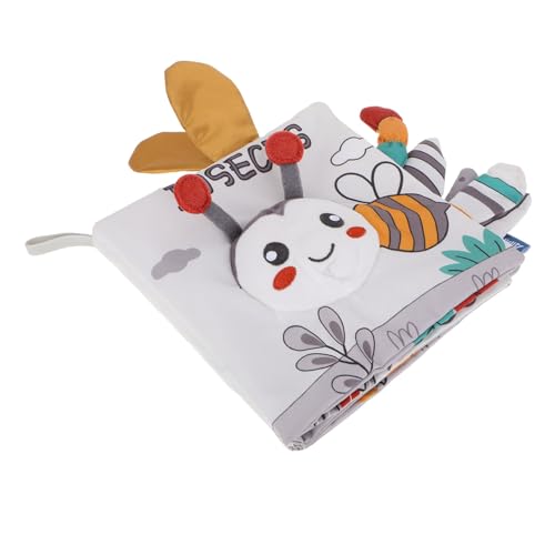 FRCOLOR Stoffbuch mit Knistereffekt Reißfestes Interaktives Fühlbuch für Neugeborene Fördert Kognitive Entwicklung durch Farben und Formen Hochwertiges Kleinkindspielzeug Cartoon-Design von FRCOLOR