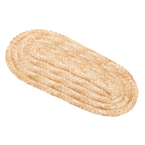 FRCOLOR Strohhut für Puppen Langlebige Handgefertigte Flache Kopfbedeckung aus Robustem Stroh Dekoratives Kleines Accessoire für DIY Puppenspielzeug und Fotorequisiten von FRCOLOR