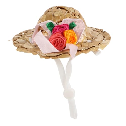 FRCOLOR Strohhut für Puppen und Haustiere Verstellbares Kopfband Niedlicher Sombrero mit Blumendekor Geeignet für Kleine Hunde Katzen Bartagamen und Rollenspiele für Kostümpartys und FRCOLOR Strohhut für Puppen und Haustiere Verstellbares Kopfband Niedlicher Sombrero mit Blumendekor Geeignet für Kleine Hunde Katzen Bartagamen und Rollenspiele für Kostümpartys und von FRCOLOR