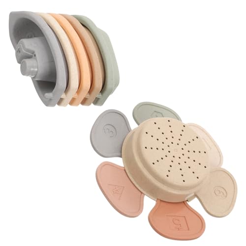 FRCOLOR Teiliges Badespielzeug mit Stapelbaren Bechern Schwimmenden Booten und Zug Schadstofffrei Sicher für Junge Mädchen und Kleinkinder Fördert Hand Auge Koordination und Kreatives Beim von FRCOLOR