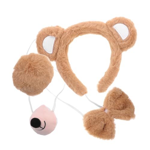 FRCOLOR Teiliges Bären Kostüm Zubehör mit Ohren Stirnband Fake Fliege und Nase Kuscheliges Tierkostüm für Erwachsene für Halloween Karneval Cosplay und Mottopartys FRCOLOR Teiliges Bären Kostüm Zubehör mit Ohren Stirnband Fake Fliege und Nase Kuscheliges Tierkostüm für Erwachsene für Halloween Karneval Cosplay und Mottopartys von FRCOLOR