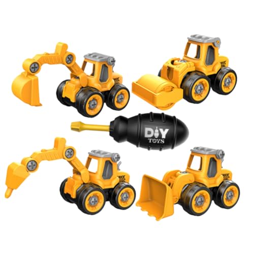 FRCOLOR Teiliges DIY Baufahrzeug Set aus Robustem Material Kinderfreundlich ohne Scharfe Kanten Fördert Feinmotorik und Vorstellungsvermögen Batteriefrei mit Antriebsfunktion für von FRCOLOR