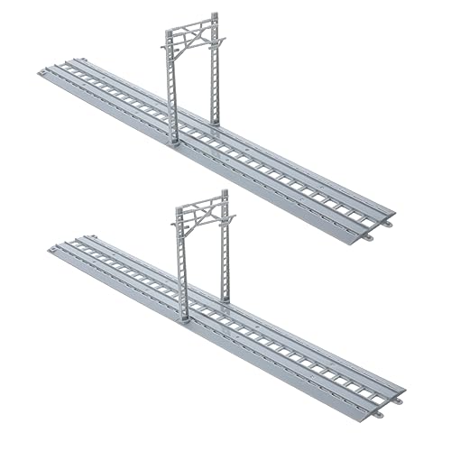FRCOLOR Teiliges DIY Eisenbahn Schienenerweiterungsset mit Elektrischen Leitungsmaste für Kompatibles Zubehör für Holzeisenbahn Fördert Feinmotorik und Logisches Beim von FRCOLOR