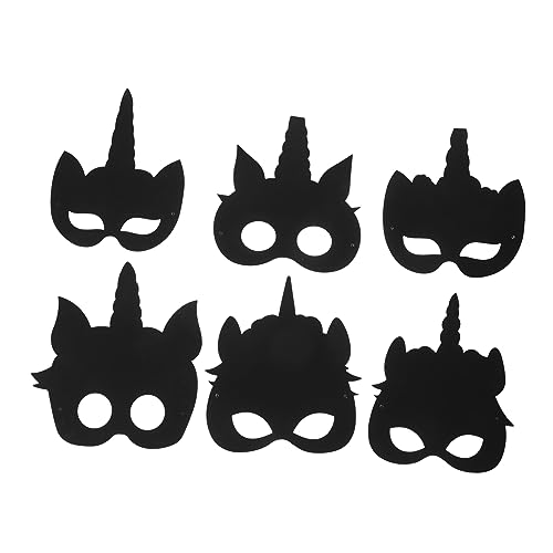 FRCOLOR Teiliges DIY Kratzpapier Masken Einhorn Kleine Multifunktionale Partymaske zum Basteln Sicher für Halloween und Kreative Bastelaktivitäten von FRCOLOR