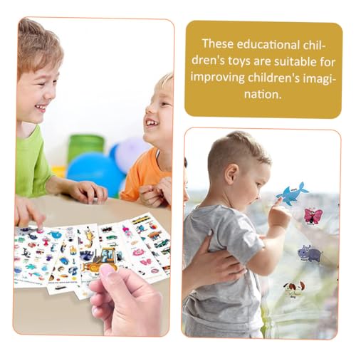 FRCOLOR Teiliges DIY Stickerbuch mit Cartoon szenen in Leuchtenden Farben Wiederverwendbar und Schadstofffrei für Eltern Junge Mädchen Spiele Lernförderung und Kreative Dekoration von von FRCOLOR