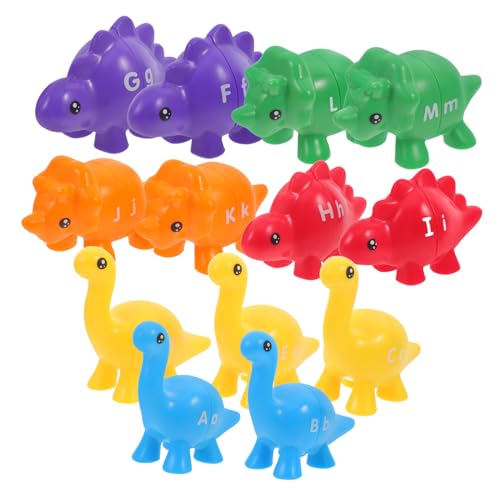 FRCOLOR Teiliges Dinosaurier Lernspielzeug Montessori Alphabet und Zahlen Matching Buntes Sortierspiel für Robustes Motorikspielzeug für Vorschulkinder und Kleinkinder von FRCOLOR