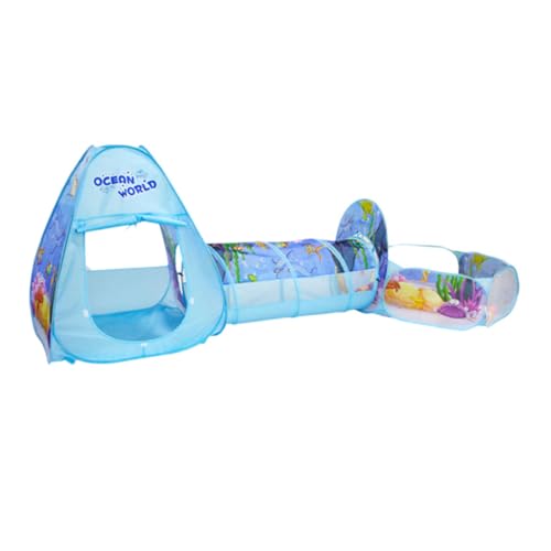 FRCOLOR Teiliges Faltbares Kinderzelt und mit Unterwasserwelt Spielhaus und Kriechtunnel für Drinnen und Draußen Kreatives Spielzelt für Mädchen Einfach zu Verstauen von FRCOLOR