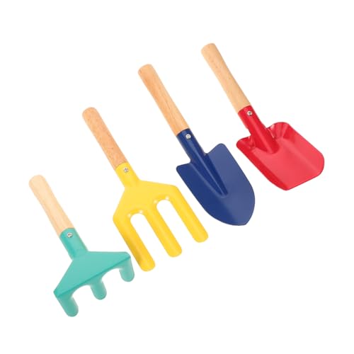 FRCOLOR Teiliges Gartenwerkzeug Set aus Leichtem Metall mit Schaufel Rechen Gabel und Grabegabel Robustes Gartenset für Blumenpflanzen Sandkasten Garten und Schulprojekte von FRCOLOR