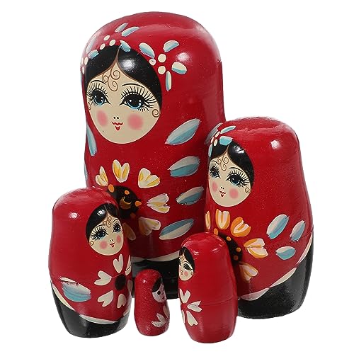 FRCOLOR Teiliges Handbemalte Russische Holz Puppen Pädagogisches für Umweltfreundlich Robust Verschiedene Designs Farbenfroh von FRCOLOR