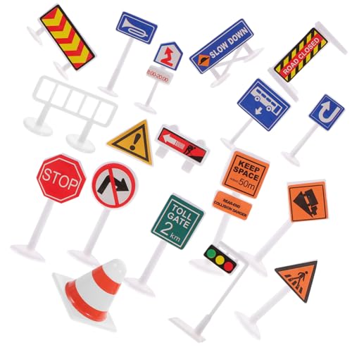 FRCOLOR Teiliges Lernspielzeug Verkehrszeichen Mini Straßenverkehr Simulation Realistische Bunte Straßenschilder Pädagogisches Verkehrssicherheits für Kleinkinder und Vorschulkinder von FRCOLOR